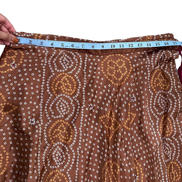 Women's Red & Brown India Lengha, Chanya Choli (~L) - Picture 8 of 13